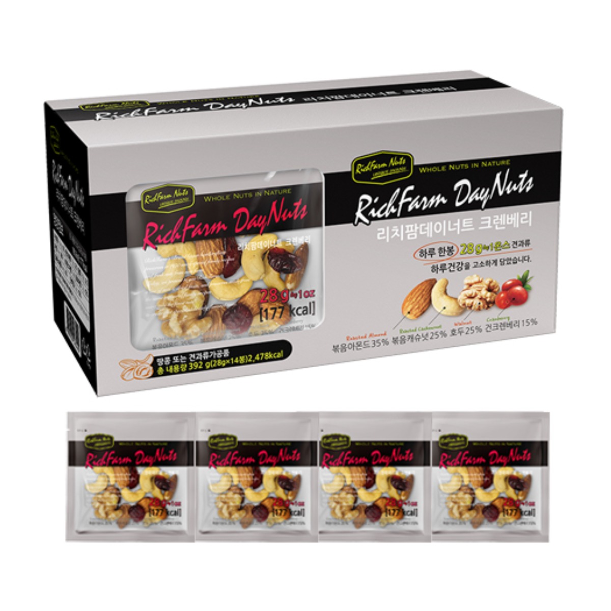리치팜너트 데이너트크렌베리 14입(392g), 392g, 1박스 20,000원