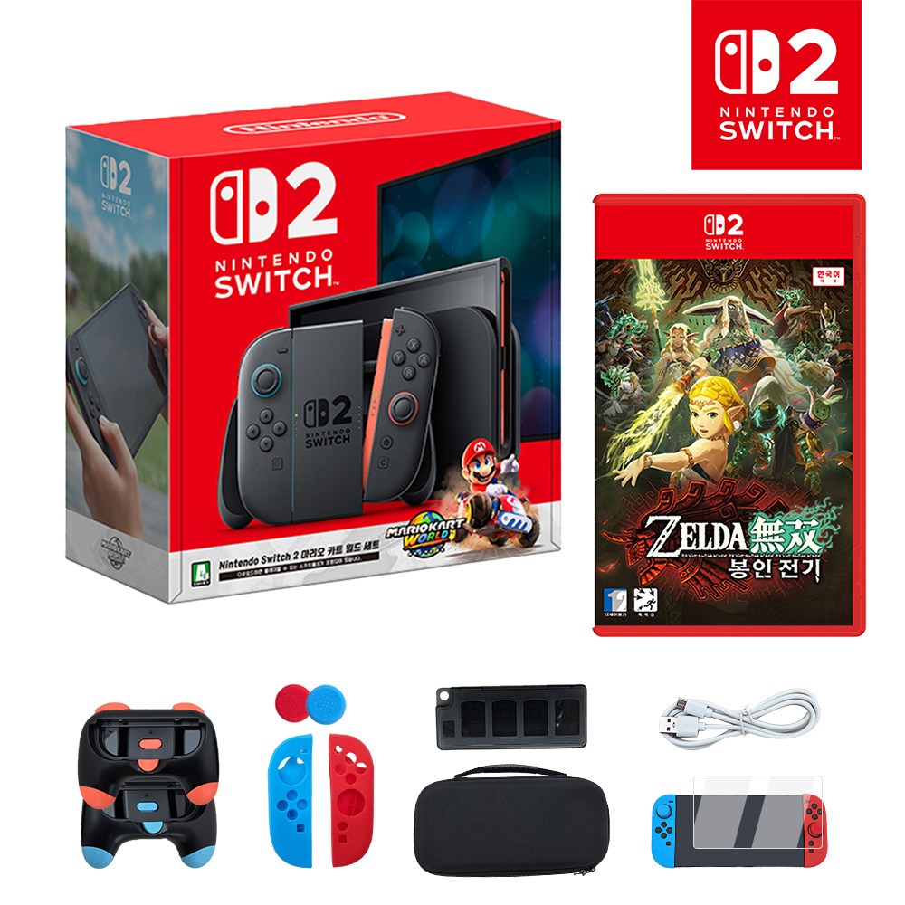 [온라인 공식판매처 에스엠퓨처스] 닌텐도 스위치2 마리오카트 월드 세트+젤다무쌍 봉인전기 스위치2 전용게임+NS2용 액세서리 814,900원