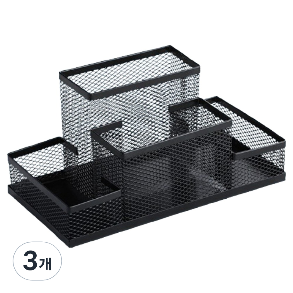 데일블룸 철제 칸막이 연필꽂이 수납함 4칸, 블랙, 3개 20,970원