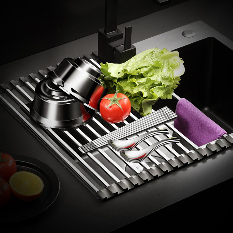 미니플 304 스테인리스 주방 싱크롤 싱크대 씽크대 설거지 정리 선반 건조대 식기건조대, 그레이 12,800원