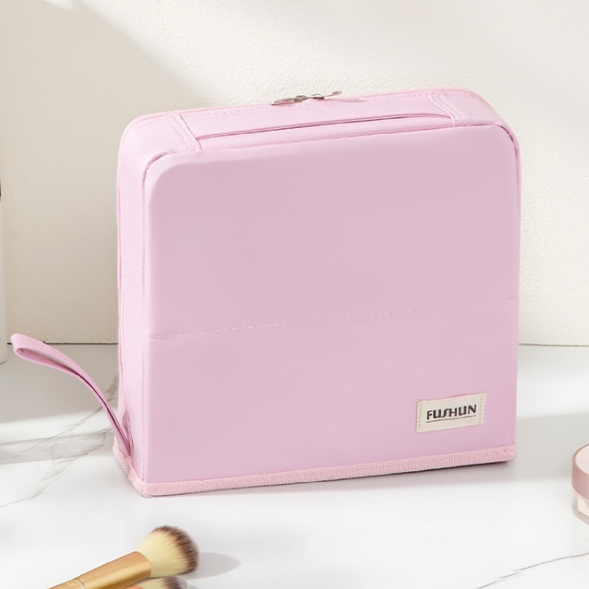 대용량 화장품 파우치 스탠드형 휴대용 PU 방수 메이크업 브러시 수납 파우치 17,490원