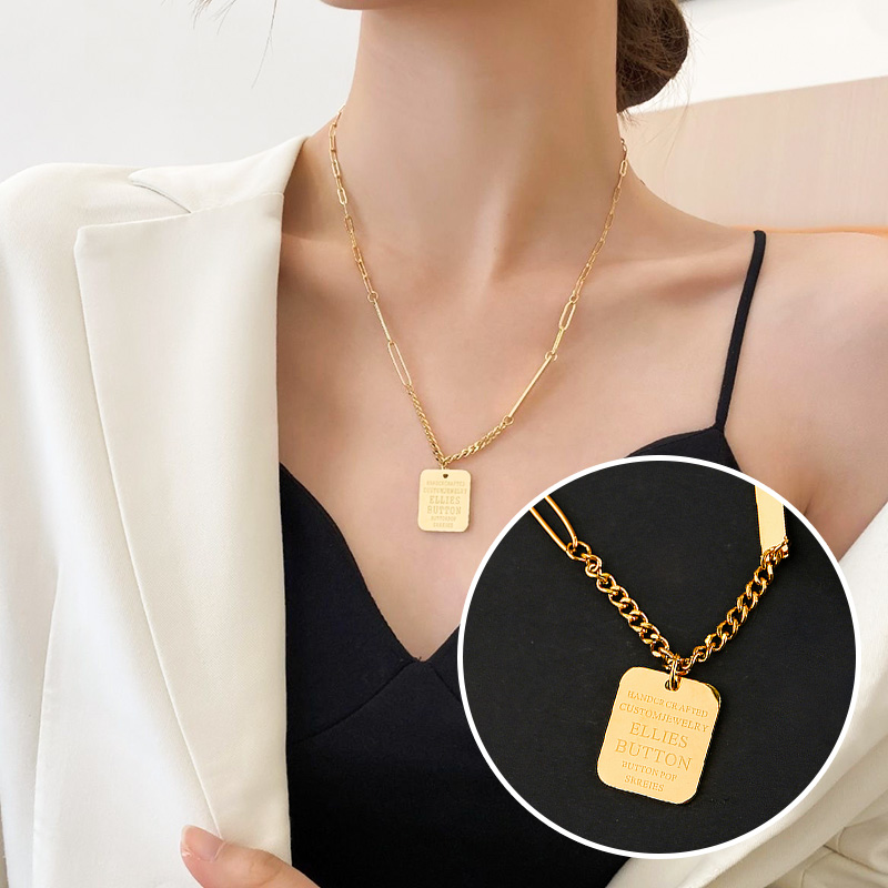 일호장신구 엘리스 사각 팬던트 목걸이 써지컬스틸 여성 체인 데일리 오피스 패션 주얼리 악세서리 우정템 오피스룩 꾸안꾸 골드 선물 일상템 언발디자인 유니크 여성스러운 무드 16,900원