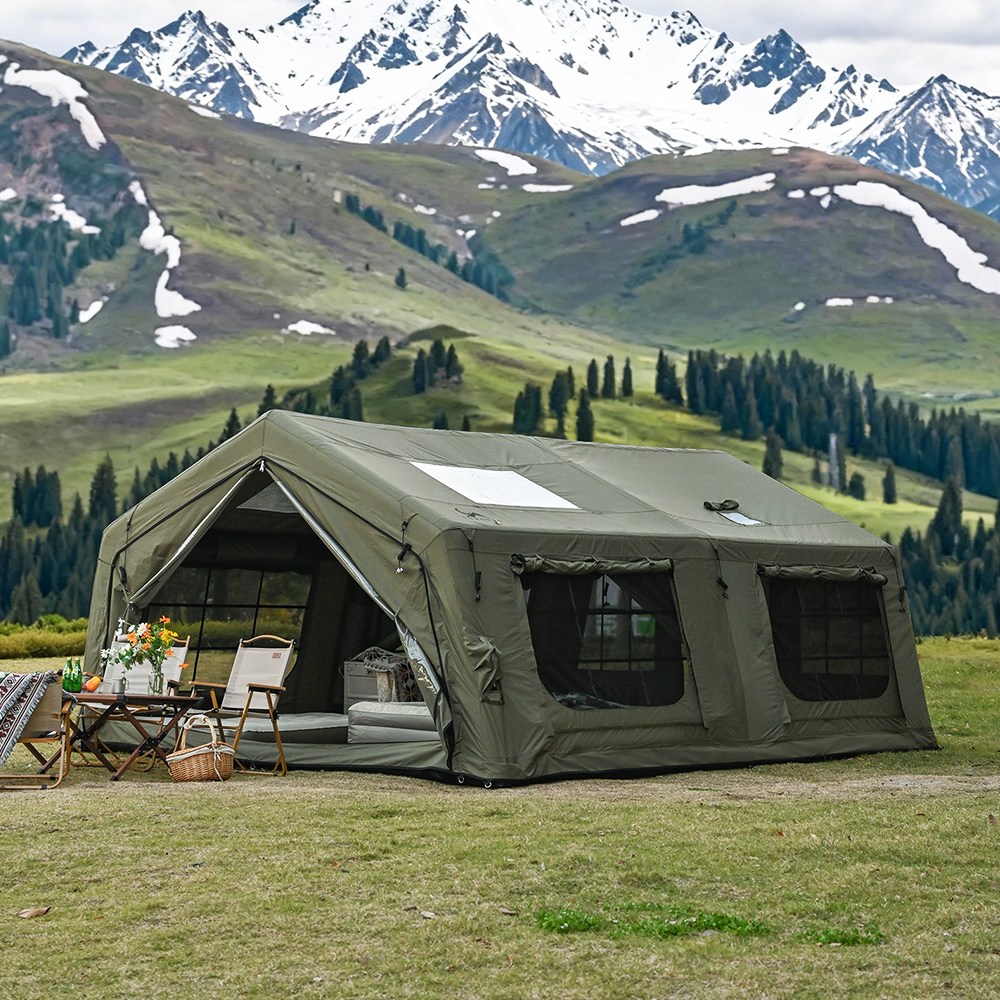 TOMOUNT 투마운트 에어텐트 17 코튼 원터치 감성 캠핑 가족 거실형 면텐트 카키색, 7-8인용, 면 1,199,800원