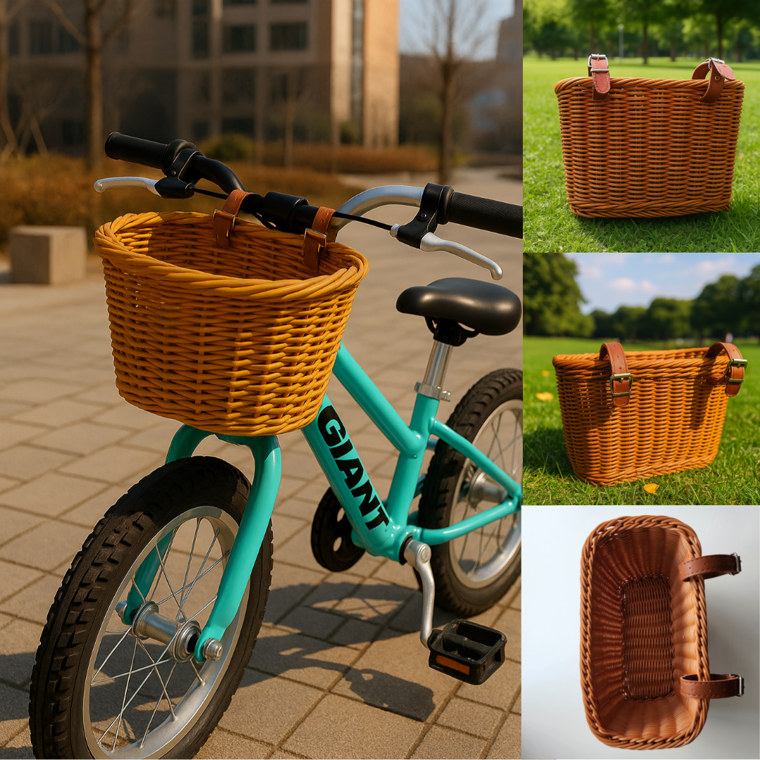 핏타스틱 라탄 자전거 바구니 킥보드 스쿠터 바스켓, 브라운(대형) 14,900원