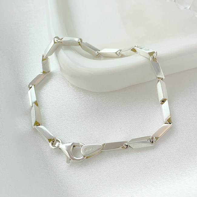 데일리 심플 대나무 실버 체인 팔찌 925 커플 은팔찌 실버주얼리 120,000원