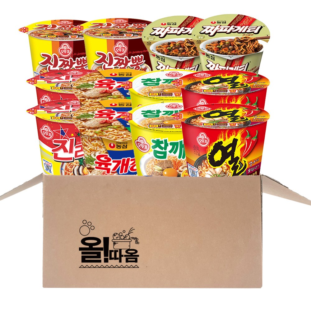 인기 큰컵라면 기획세트 1호(6종 2개씩)진라면매운 참깨라면 열라면 진짬뽕 육개장 짜파게티 20,980원