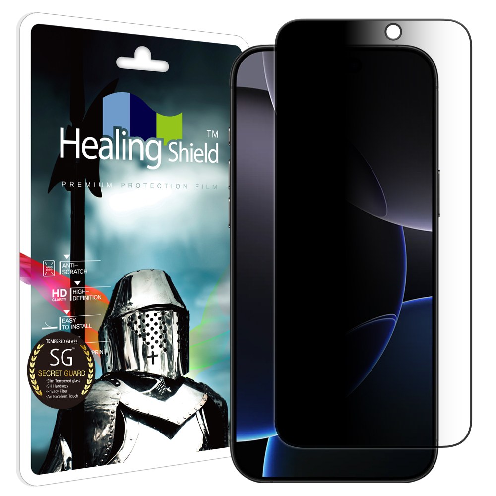 힐링쉴드 아이폰16 프로맥스 3D 풀커버 9H 사생활 정보보안 액정보호 강화유리필름1매 14,220원