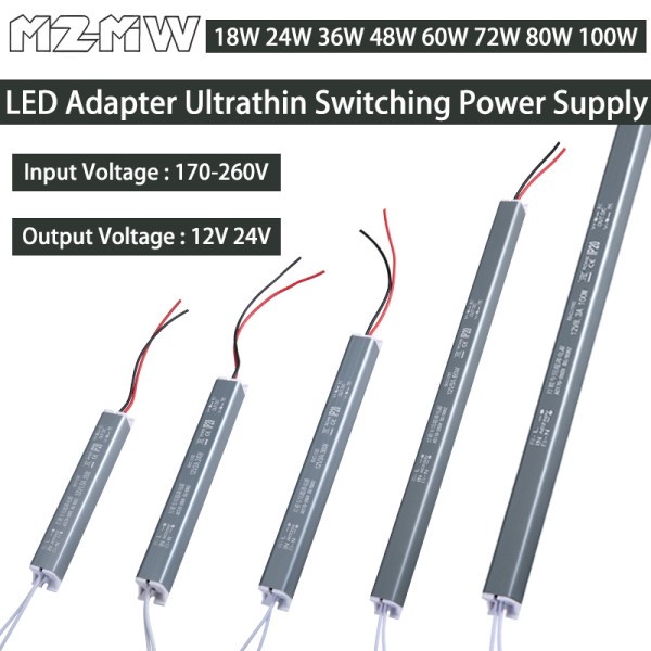 슬림형 스위칭 전원 공급 장치 LED 어댑터 드라이버 18W 24W 36W 48W 60W 72W 80W 100W 170-260V ~ 12V 24V 13,300원