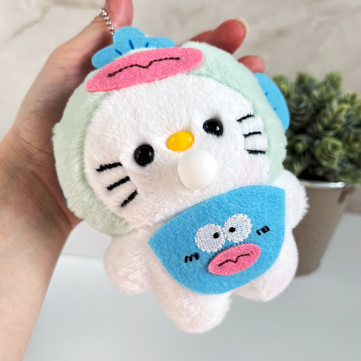 한교동 키티 키링 풍선껌부는 버블 한교동키링 키티키링, 1개 7,500원