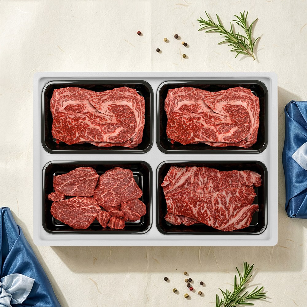 1++등급 투뿔한우선물세트 (등심 안심 채끝 갈비살 불고기 국거리 산적) 249,000원