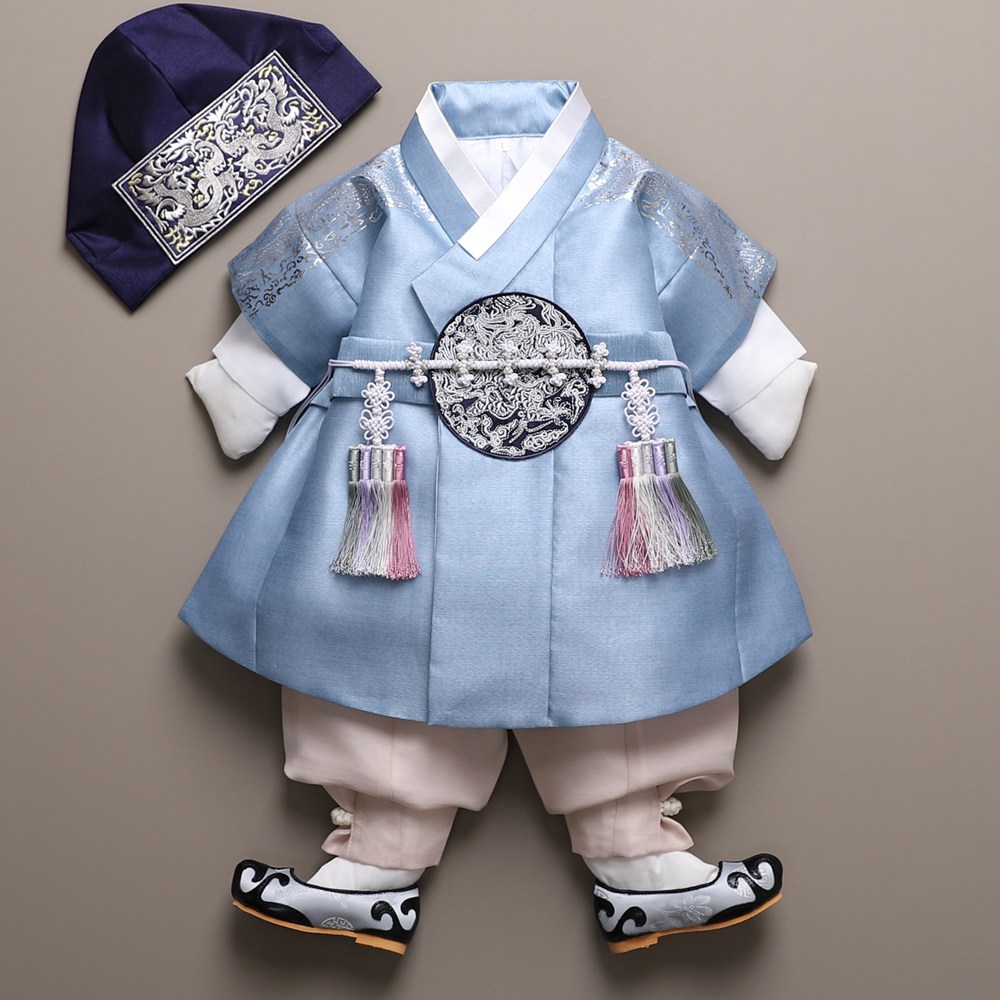 꼬까한복 궁 철릭 스카이 남아한복 74,000원