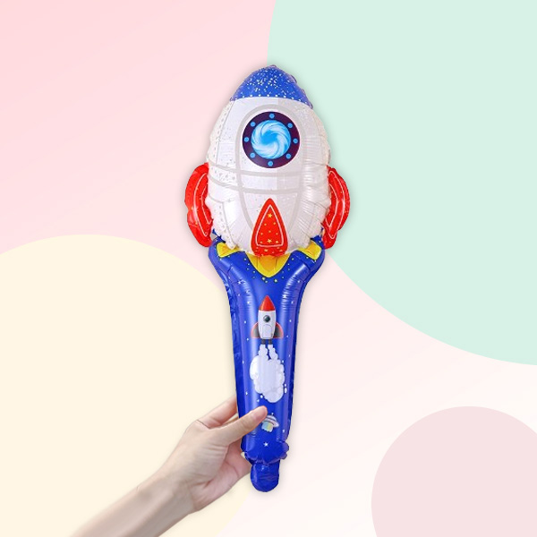 [파티지] 우주풍선 모음 /우주인 UFO 풍선 로켓 지구 행성풍선 우주선, P_A_막대 손풍선_로켓, 현재가 1,300원