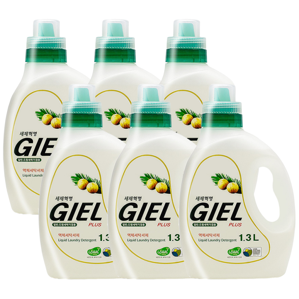 세제혁명 [세제혁명]친환경인증 액체세제 지엘 플러스 액상세제, 1.3L, 6개 37,890원