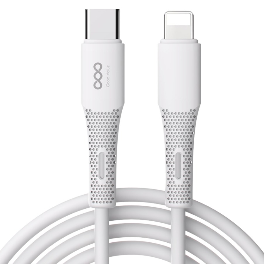 굿밸류 C타입-애플8핀 실키 PD 고속충전 케이블, 화이트, 1개, 1m 4,900원