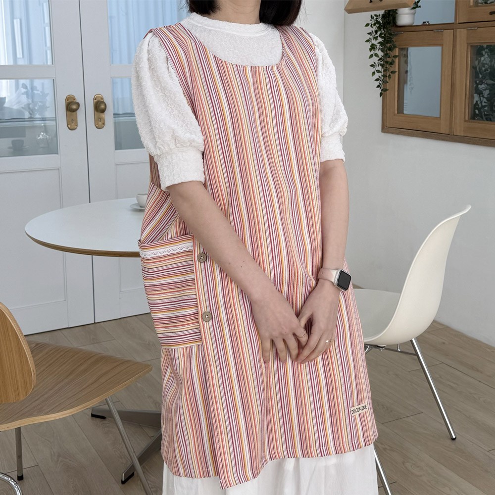 데코나인 레인보우 예쁜 선생님 어린이집앞치마 유치원 빅사이즈 원피스 체크 18,900원