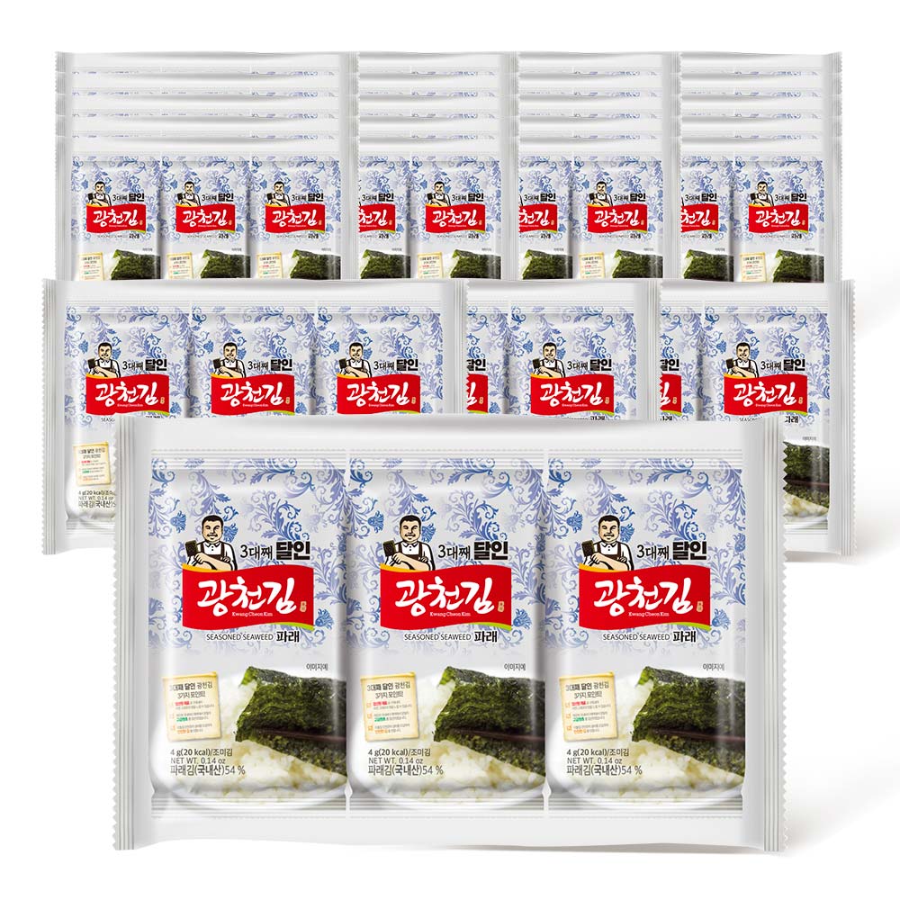 광천김 3대째 달인 파래 도시락김, 4g, 72개 25,780원