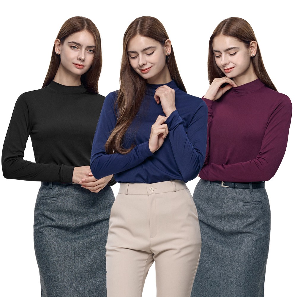 [BFL] (1+1+1) (총 세 장 !!!) 여성 기모 반폴라 티셔츠_슈퍼우먼 겨울 히팅 기모 빅사이즈 스판 터틀넥 폴라 티셔츠 이너티셔츠 추천 24,980원