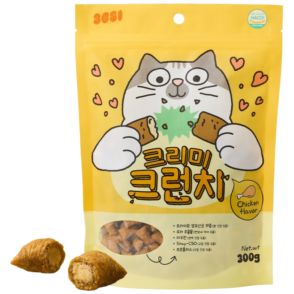 3651 크리미크런치 이빨과자 고양이 간식 겉바속촉, 1개, 300g, 닭고기 9,900원