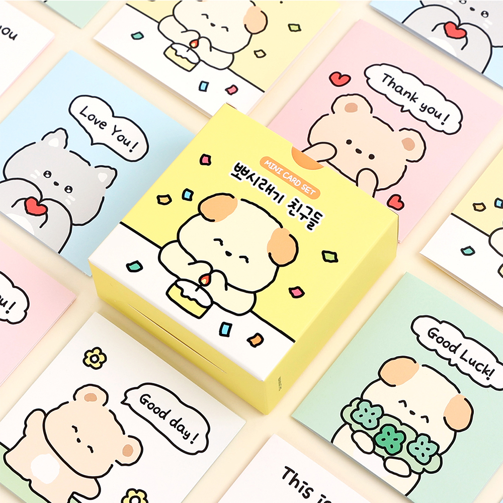 워너디스 러브레 미니 감사 카드 6종 x 4p 세트, 뽀시래기 친구들, 1세트 11,500원