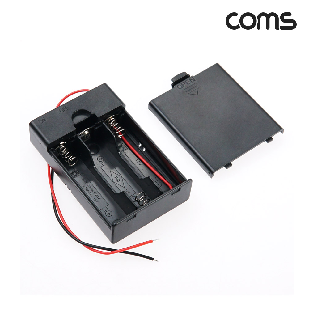 건전지 홀더 케이스 배터리 홀더 AA 3EA 2선 전원 스위치 1,200원