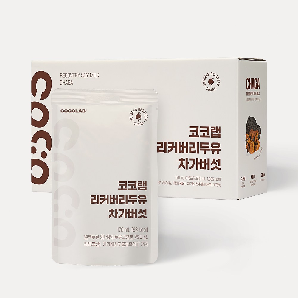 코코랩 리커버리 두유 차가버섯, 15개, 170ml 25,000원
