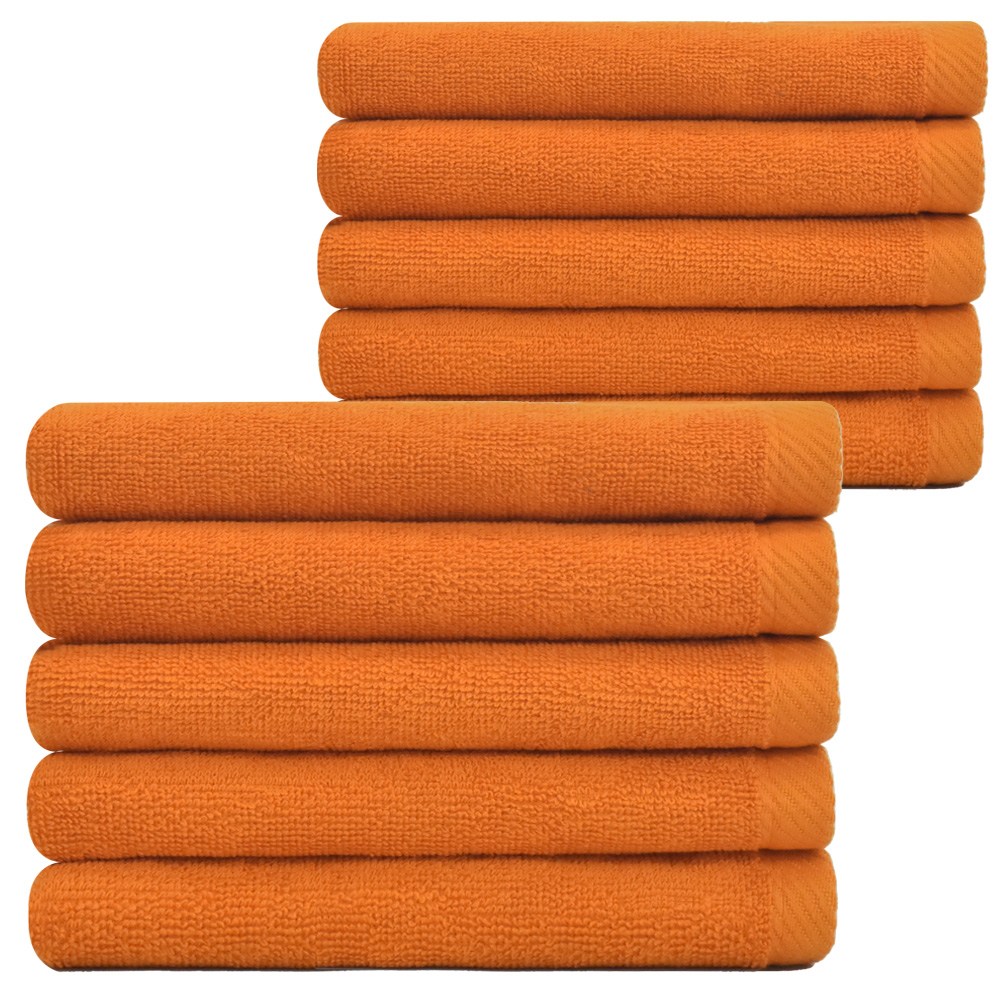 업소용 미용수건 면사 30수 100g 무지 10장 세트, 오렌지, 1개 19,810원