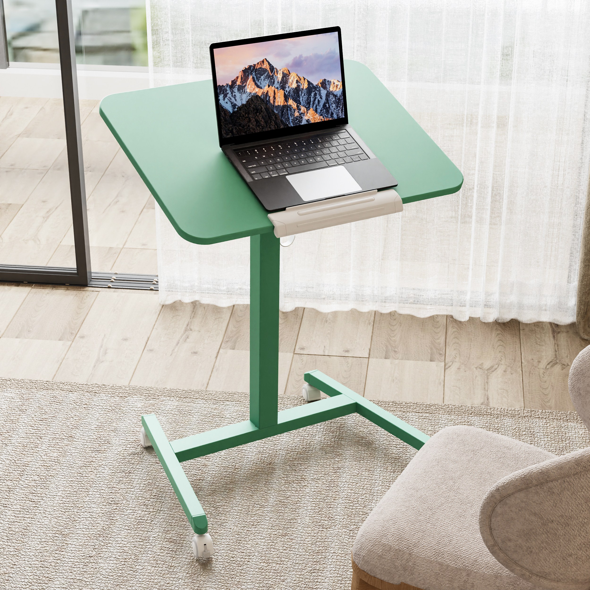 ETHU 스탠딩테이블 이동형 유압식 높낮이 각도 조절 책상 피부 친화적 촉감 재질 사이드 테이블 149,000원