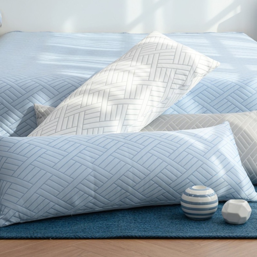 [국산] 리빙캐슬 냉감 듀라론 쿨헤링본 쿠션 바디필로우 + 솜, 블루 32,800원