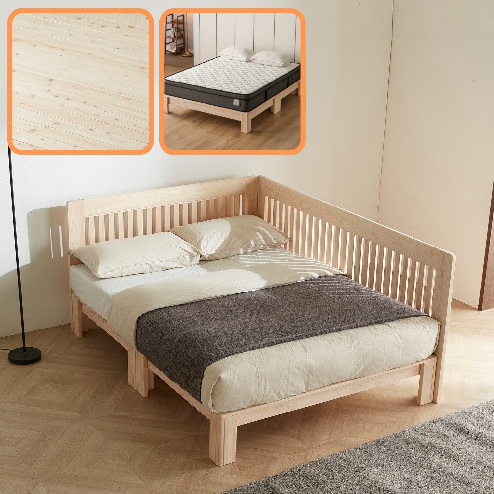 바르숲 유절 (가드2)+루나 패밀리 침대 편백나무 평상형 통원목 침대 프레임 매트리스 1,296,000원