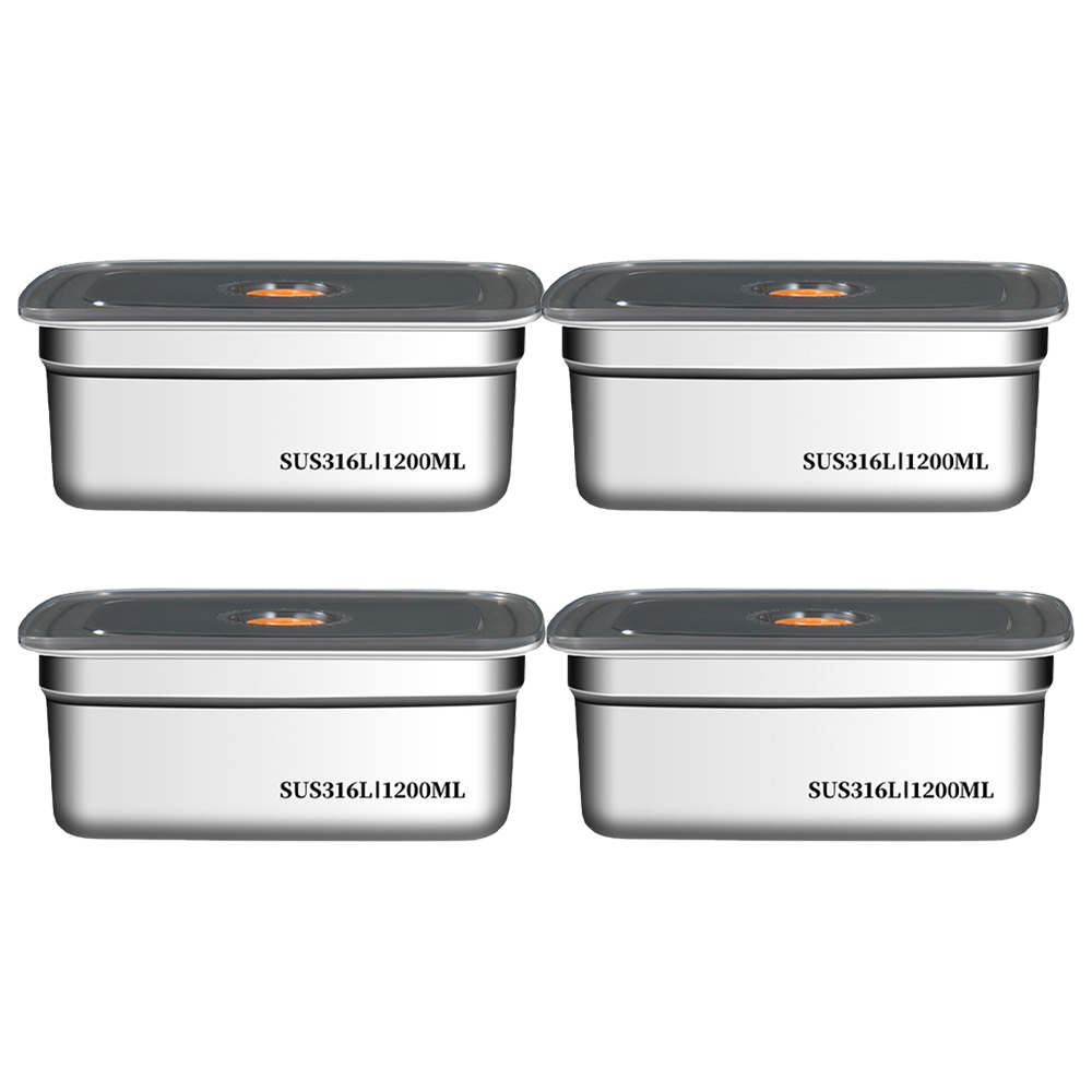 드림시오 스텐 진공 밀폐용기 반찬통, 1200ml, 4개, 현재가 16,900원