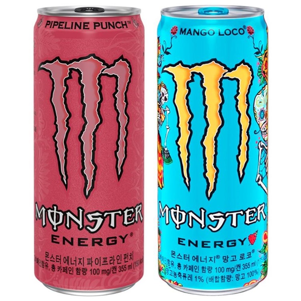 몬스터 에너지 2종 혼합 355mlx24캔 1세트 망고로코 12캔+파이프라인펀치 12캔 에너지음료수 파티음료 40,900원