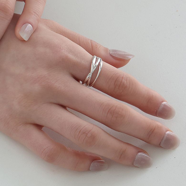 라퐁텐 실버 925 카트린 세줄 크로스 은 반지 46,400원