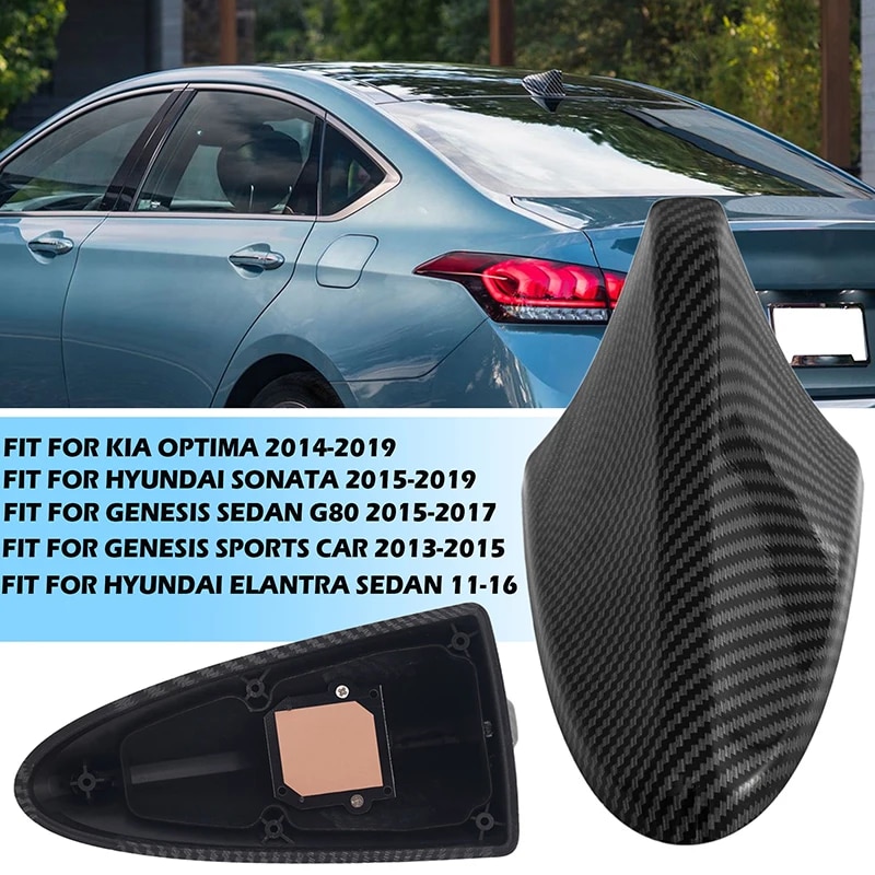 자동차 상어 핀 지붕 안테나 커버, 검은색 공중 교체, 자동차 액세서리, 기아 옵티마 2014-2019 현대 소나타 2015-2019 적합 16,100원