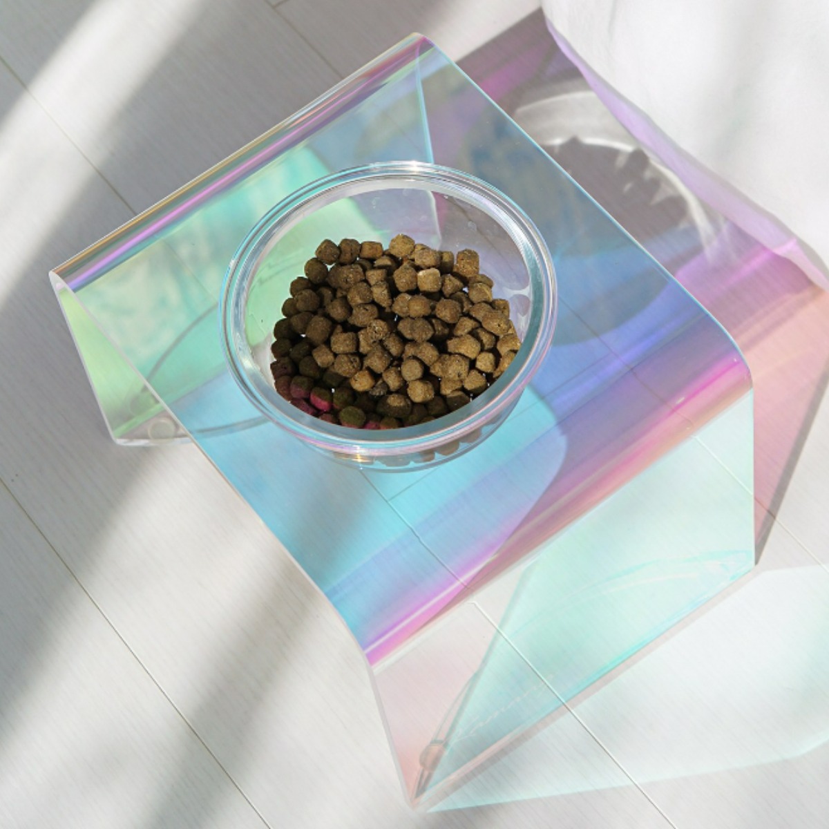 카망 강아지 반려견 홀로그램 아크릴 경사형 밥그릇 물그릇 세트, 1개, 레인보우 40,800원