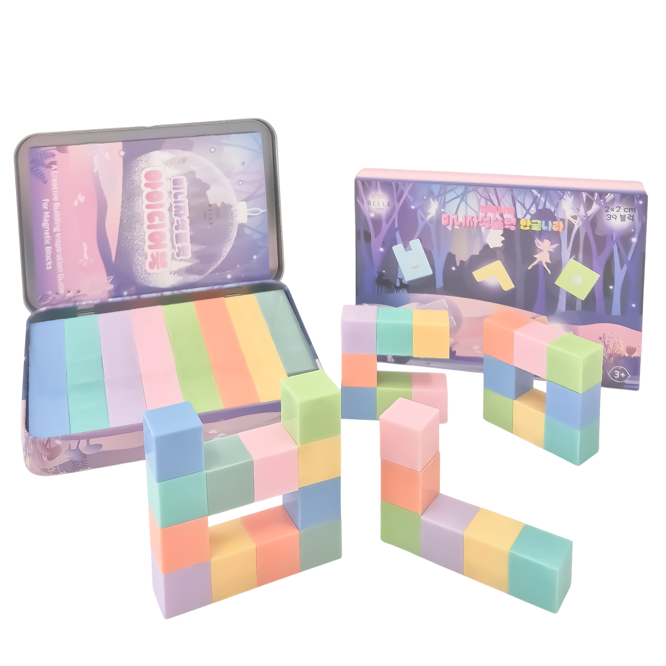 벨베이비 미니 자석블럭 휴대용 틴케이스, 한글나라(파스텔), 1개 31,130원