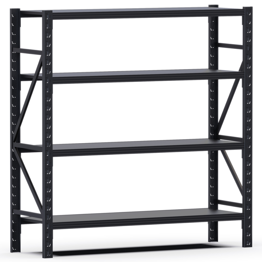 코랙코리아 킹랙라이트 단당100kg 고릴라랙 앵글선반 철제선반 진열대, 4단, 블랙 119,000원