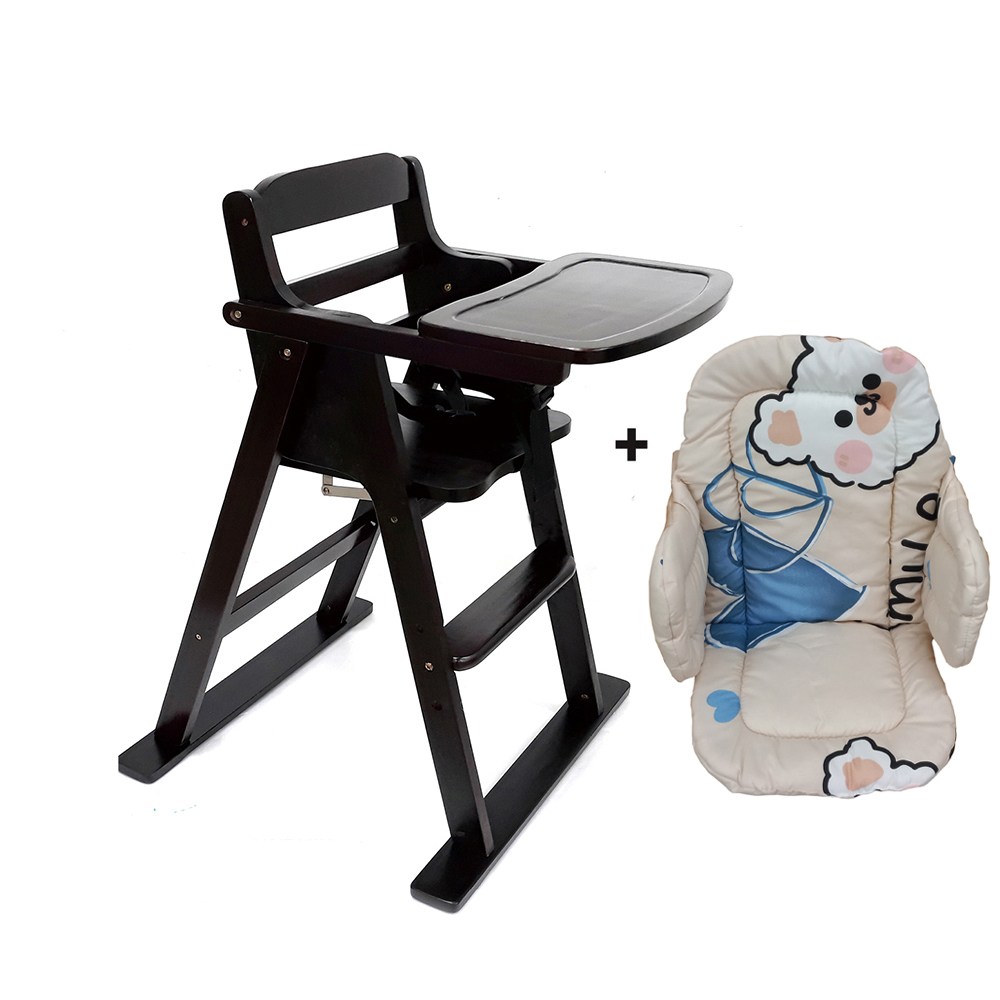 베이비캠프 월넛 유아용 식탁의자와윙쿠션 세트, 그레이 77,000원