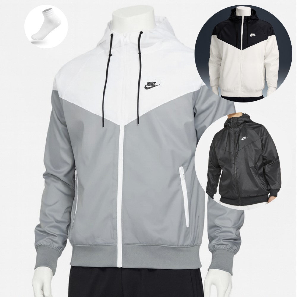 나이키 NSW 바람막이 남성 우븐 윈드러너 후드집업 점퍼 스우시 자켓 + 벨듀 순면양말 135,000원