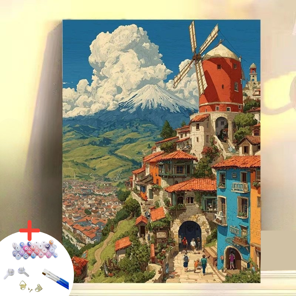 글로윅 DIY명화그리기 피포페인팅 그림그리기 유화 세트, 04풍차, 1개 13,800원