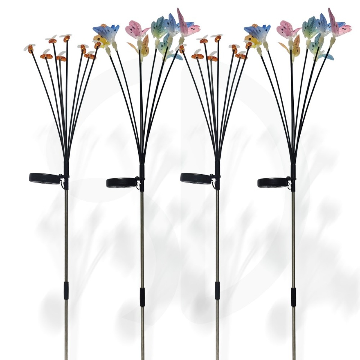 솔까든 태양광 밤빛나비등 꿀벌 나비 1줄기 8마리 화단 정원 조경전구 야외등 옥외방수 흔들리는 잔디등, 4개입 43,500원