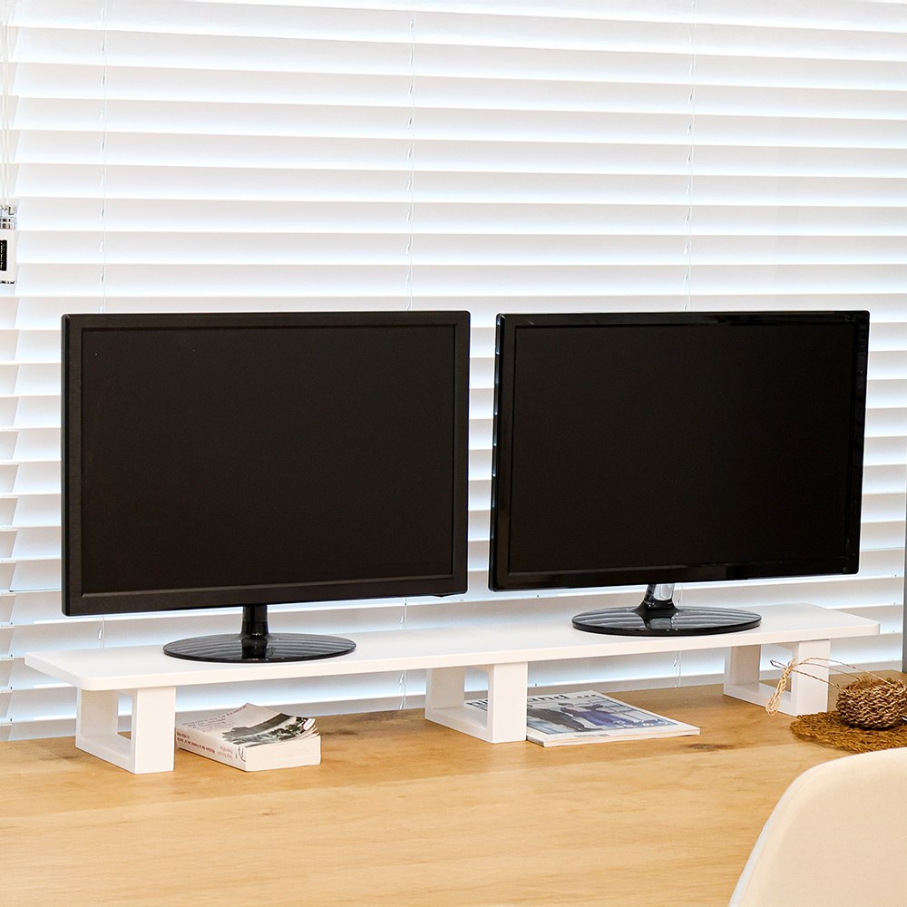 심플리스 티스 원목 올인원 다용도 모니터 받침대 컴퓨터 거치대 책상 정리 주방 선반, 1200 화이트 39,900원