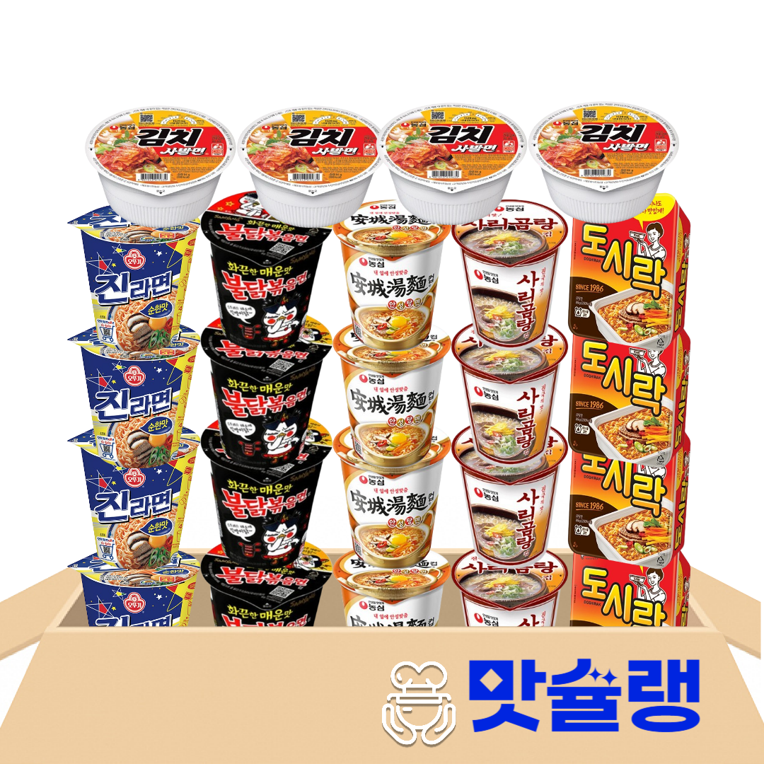 [맛슐랭] 김치사발면4+불닭볶음면4+사리곰탕4+안성탕면4+진라면(순)4+팔도도시락4 30,900원