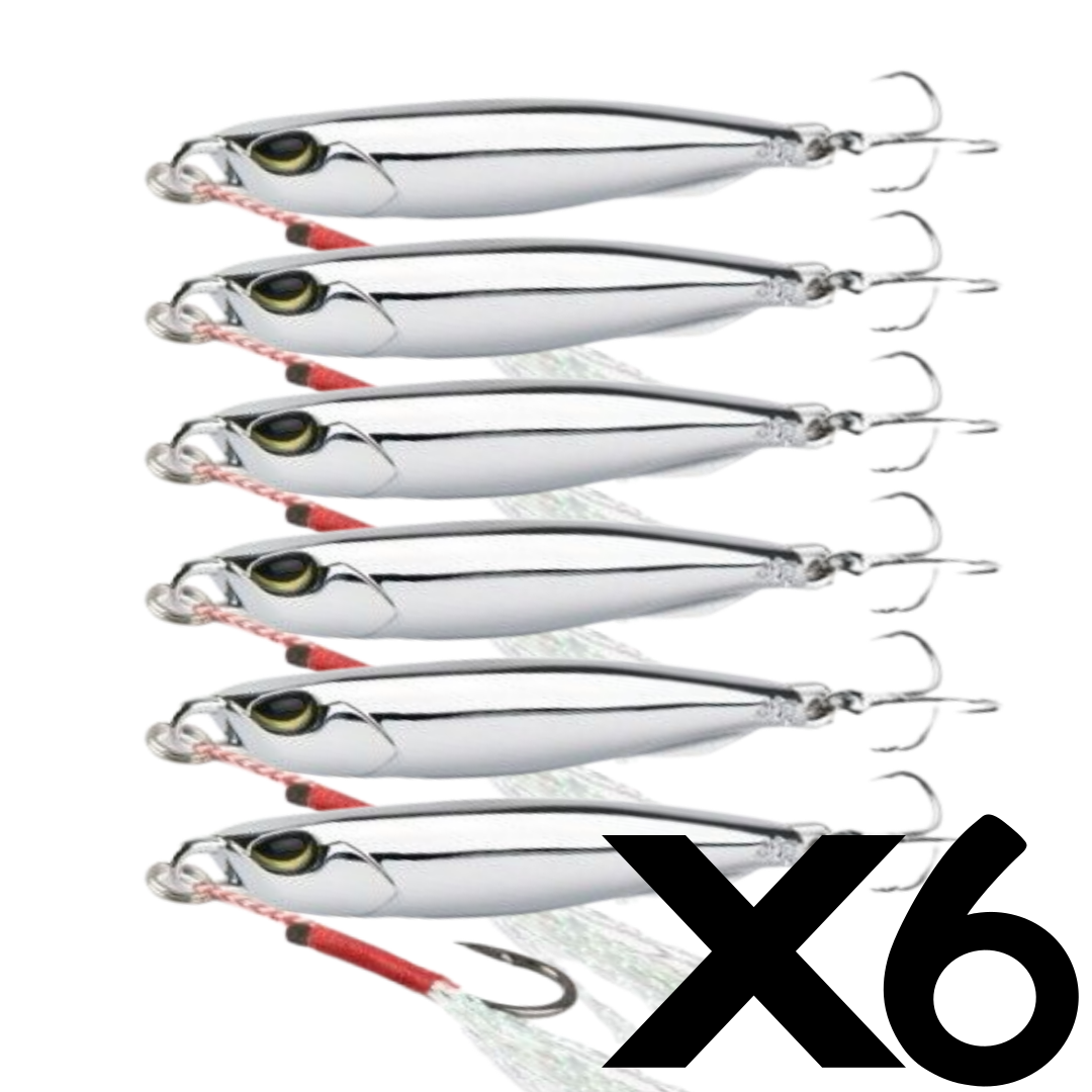 합금 크롬 메탈 지그 15g 20g 30g 40g 6개세트 지깅 삼치,농어,참치,부시리,갈치,고등어,볼락,우럭, 6개, 40g, 메탈 지그 19,900원