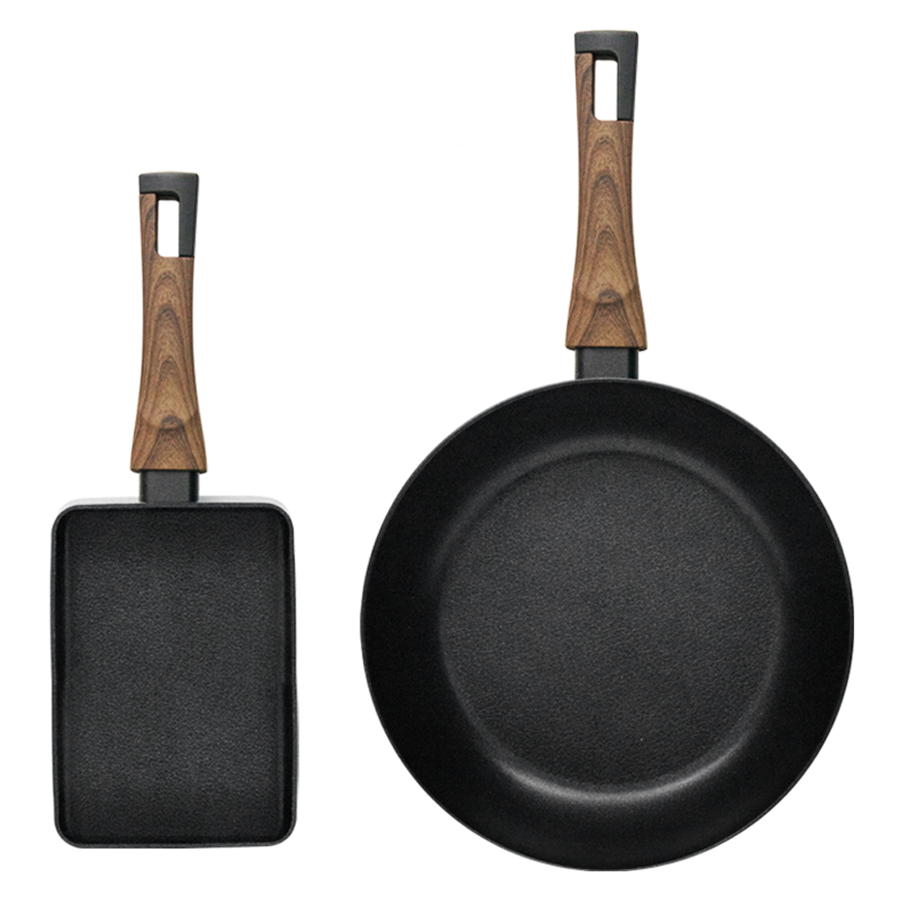 실바트 IH 인덕션 까리노 프라이팬 세트 2개, 블랙, 계란말이팬 18cm + 프라이팬 26cm, 1세트 50,900원