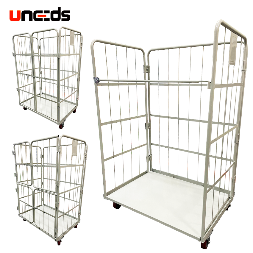 유니즈 접이식 롤테이너 대형 1100x800x1700 이동식 엘카 구루마 L카트 대차 철제 카트 메쉬 컨테이너 269,000원