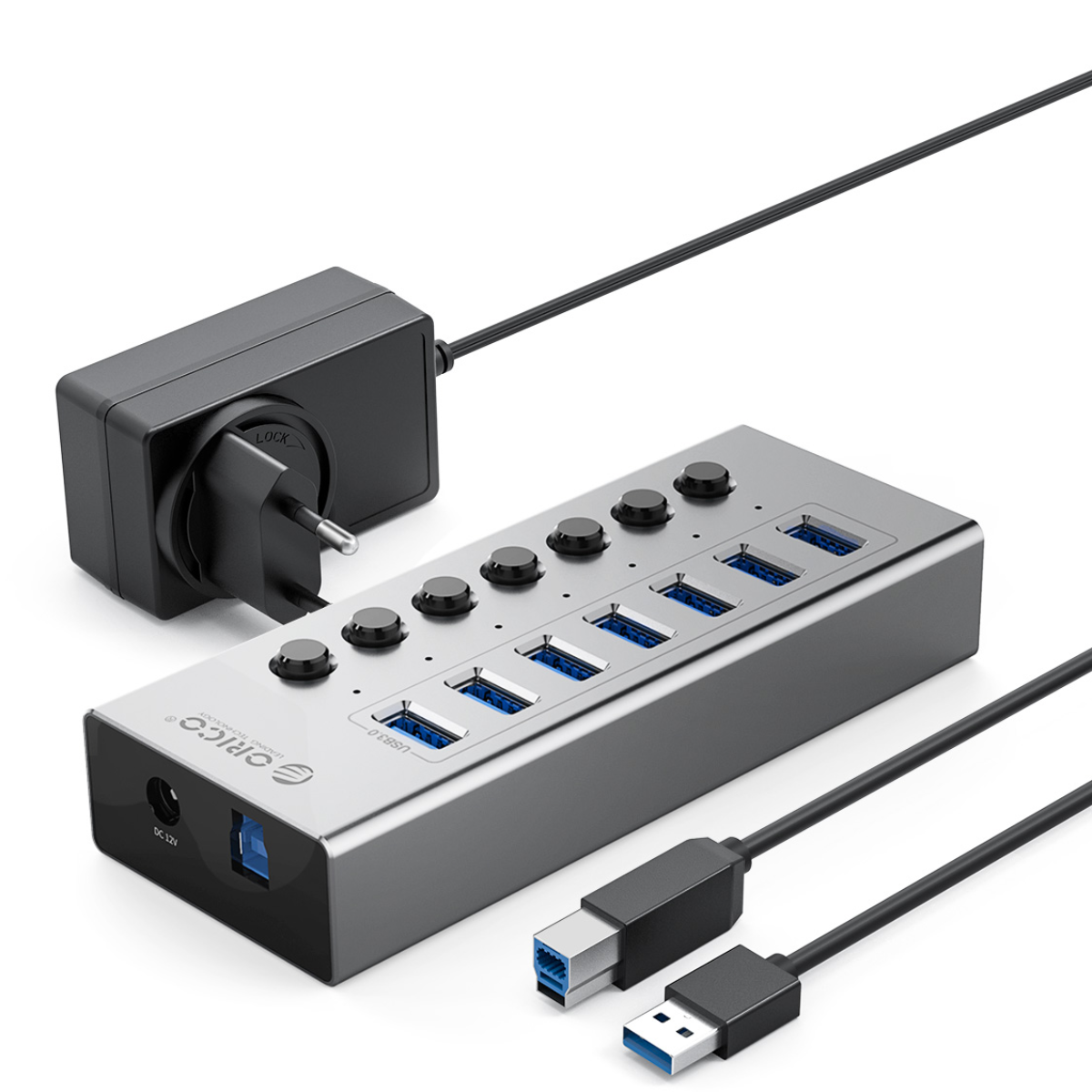 오리코 7포트/10포트/13포트/16포트 유전원 스위치 USB허브 BT2U3, 7포트, 1개 73,730원