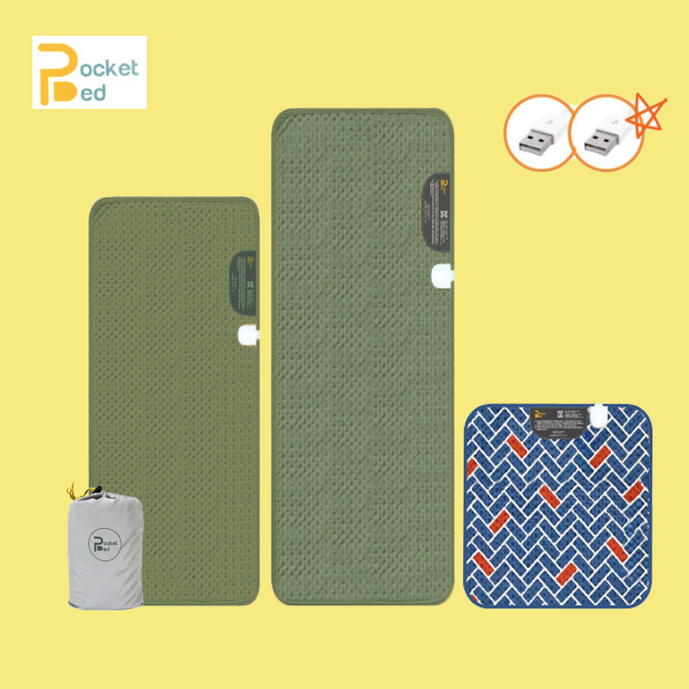 [포켓베드] USB모델 1인용 전기장판 여행낚시캠핑차박백팩 38,000원