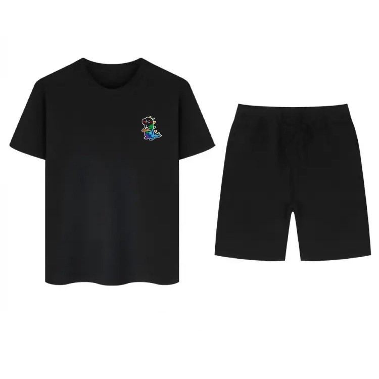 [셋트상품] NEW 여름 신상_무지개 공룡 캐주얼 반팔+반바지 상하셋트_남녀공용 트레이닝복 29,600원