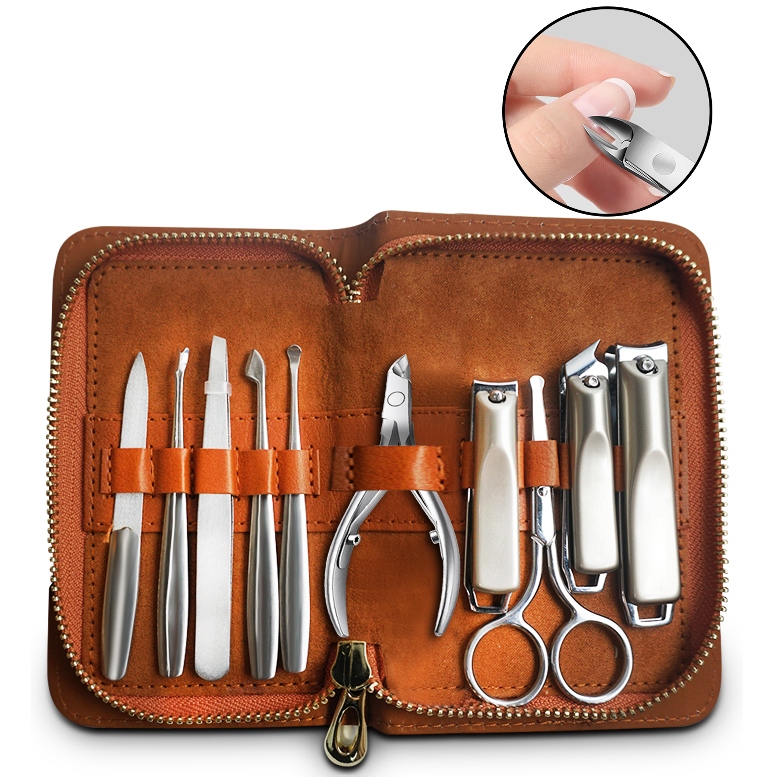 Ryusei 손톱깎이 미끄럼 방지 손톱깎이 세트 미친 절삭력 손톱깎이 세트 깔끔하게 잘리는 고급형 휴대용 두꺼운 발톱깎이 내성발톱깍기 전문가용 ,11종 세트 R008, 1세트, 은색, 현재가 40,900원