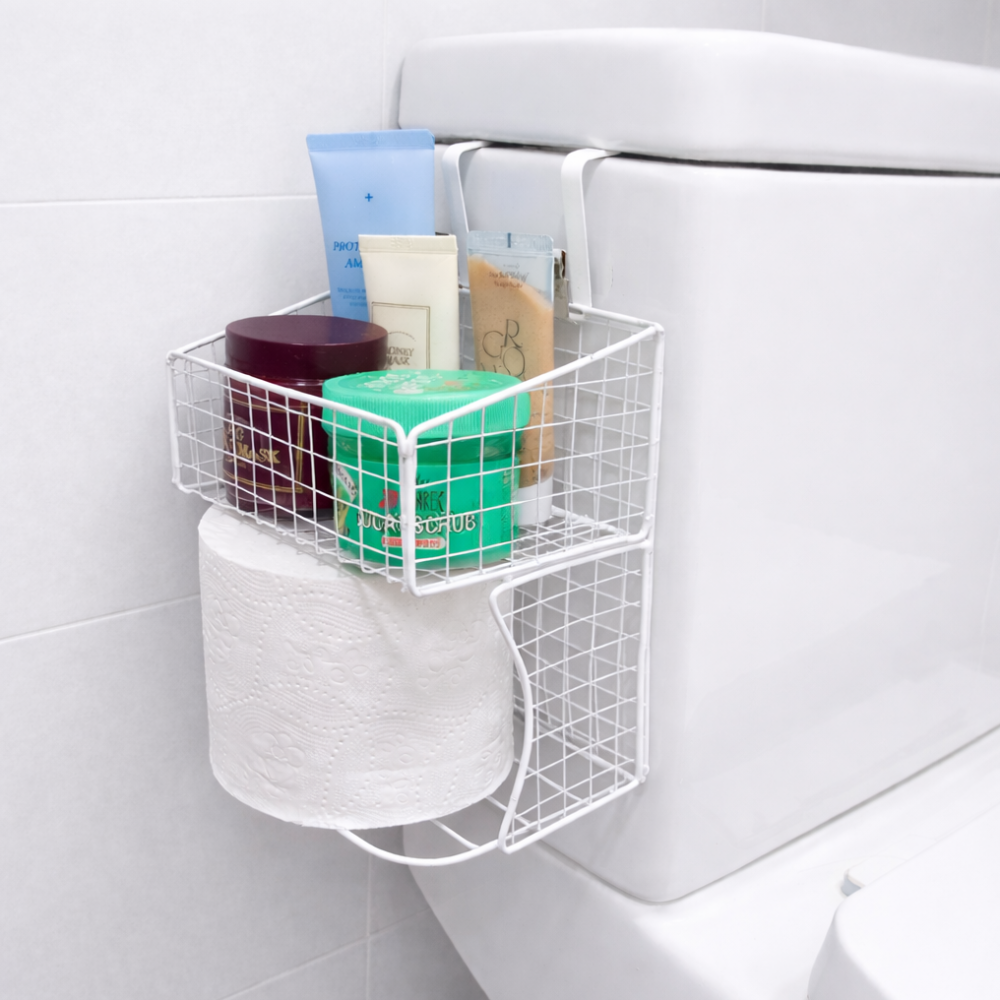 무아랑 안정고정 공간활용 욕실 걸이 선반, 화이트, 1개 15,000원